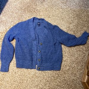 Gap Heather blue cotton sweater cardigan